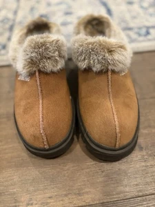 Skechers Shoes Womens 8 Shindigs Fortress Clog Brown Slip On Fur Lining - Picture 1 of 11