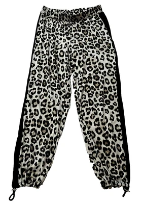 Jennifer Lopez Beige Brown Leopard Print  Jogger Pants Drawstring Hem XS - Image 1 of 4