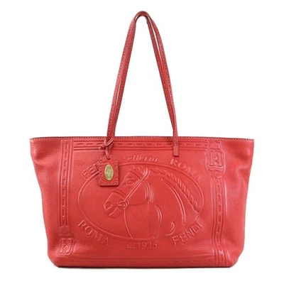 Auténtico Bolso de Hombro FENDI Selleria Bolso de Mano Cuero Rojo - w1122a Foto 1 de 4