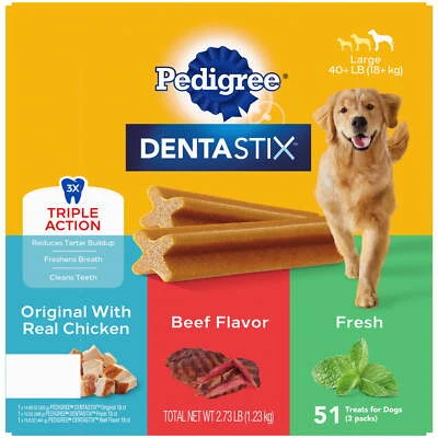 Pedigree Dentastix Treats Variety Pack for Dogs, 2.73 lb Pouch (3 Pack) - Image 1 of 4