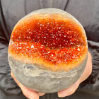 2.4Lb Natural Citrine Geode Quartz Crystal Open Smile Sphere Museum Collection