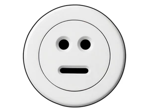 #2761 Falso Blanco Círculo Cara Enchufe Broma Eléctrica Pegatina Vinilo Impermeable - Imagen 1 de 1