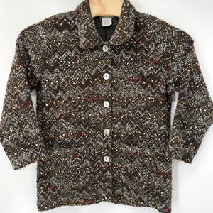 The Territory Ahead Knit Sweater Button Up Women's Large Petite Multicolor - Picture 1 of 4