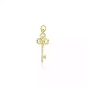 Designer Diamond Key Charm 925 Sterling Silver Custom Diamond Key Pendant Gifts - Picture 1 of 3