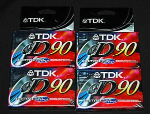 TDK D90 Audio Blank Cassettes Four (4) High Output IEGI/TYPEl Made in Japan NEW - Picture 1 of 1