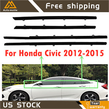 Car Weatherstrip Window Moulding Trim Seal Belt For Honda Civic 2012-2015 4Pcs