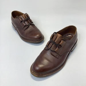 J.M. Weston Leather Golf Derby Ghillie Dress Shoes Brown - Men's 8E Excellent - Picture 1 of 11