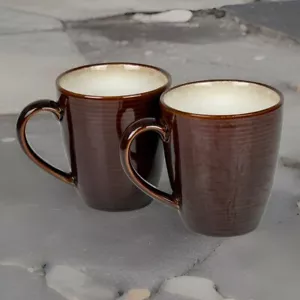 2 tazas Sango Jetta marrón 4831 HERMOSAS sopa de té café cabina rústica - Imagen 1 de 10
