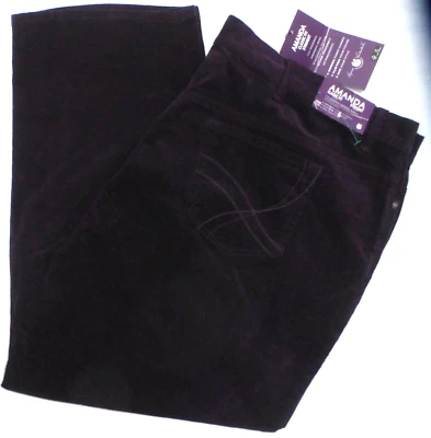 Pantalón Pana GLORIA VANDERBILT "Amanda" Calce Clásico, Ciruela, 26W Corto, Nuevo con Etiquetas Foto 1 de 4
