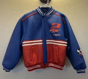 Nascar Rusty Wallace Chase Letterman Leather Jacket Official Racer Youth M - Picture 1 of 5