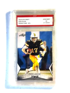 Graded 2018 Leaf Draft Josh Allen #31 Rookie Football Card 1st GRADE 10 - Picture 1 of 6
