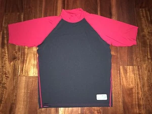Mens Protection Zone Black w/ Red, Short Sleeve, Rash Guard Size Small EUC - Picture 1 of 4