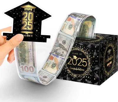 Caja de dinero de graduación 2025 para regalo en efectivo, felicitaciones graduado sorpresa efectivo extraíble Bo Foto 1 de 4