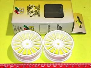ORIGINAL ELLEGI TECHNICS RACING TYRES 1:10 ITALY FRONT/REAR WHITE RIMS SET OF 2 - Picture 1 of 11
