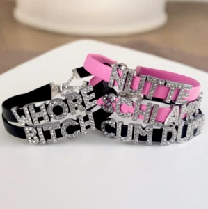 Customized Choker BDSM Halsband Leder Custom B D S M Personalisiert Halskette - Bild 1 von 8