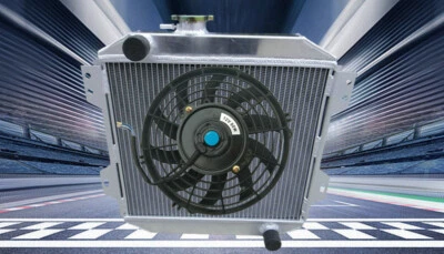 Radiador de aluminio + ventilador para Ford Capri MK1 MK2 MK3 Kent 1,3 L 1,6 L 2,0 Essex/Escort 1,6 Foto 1 de 4