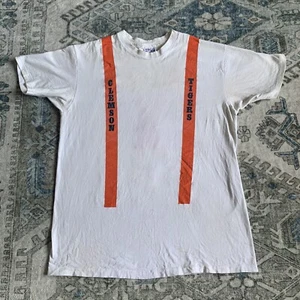 Clemson Tigers Tshirt Herren XL weiß orange Hosenträger Fußball Vintage Hanes Beefy T - Bild 1 von 9