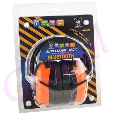 ABA840 Earmuff Headset am / fm Radio Bluetooth Headphones head set job work site - image 1 of 4