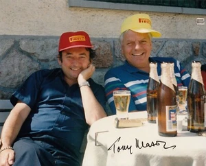 HAND SIGNED TONY MASON ROGER CLARK PIRELLI CLASSIC MARATHON 1990 ORIGINAL PHOTO - Picture 1 of 3