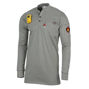 NEW Proactive FR Flame Resistant Henley Shirt SHIPS TODAY (MEDIUM) GRAY - Picture 1 of 1