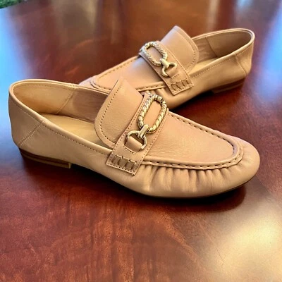 Zapatos planos mocasines de cuero beige desnudo Aldo Hellen EEUC para mujer talla 7,5 EE. UU. Foto 1 de 4