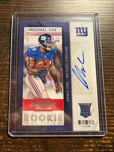 A127,238 - 2013 Panini Contenders #168A Michael Cox Auto RC