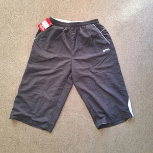 Mens XL Black Slazenger 3/4 Three Quarter Length Tracksuit Bottom Pants Shorts - Picture 1 of 23