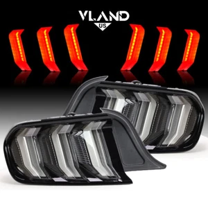 For 2015-2020 Ford Mustang Vland LED Tail Rear lights W/Clear 5 Modes Sequential - Picture 1 of 17
