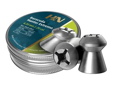 H&N Baracuda Hunter EXTREME 150 Count HOLLOW POINT 6.35mm .25 Caliber Pellets