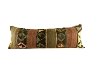 Extra Large Kilim Pillow Cover 16x48 Handmade Ethnic Boho Oriental Lumbar 4358 - Picture 1 of 4