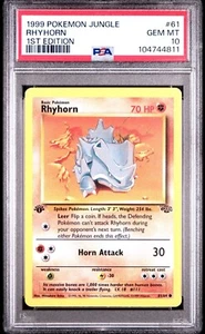 Rhyhorn - 1st Edition - 61/64 Jungle - WOTC Unlimited - Pokémon TCG - PSA 10 GEM - Picture 1 of 3