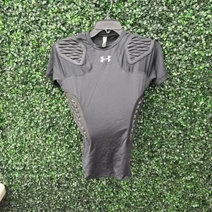 Under Armour Black Youth Compression Protective Shirt (Hole bottom right side) - Picture 1 of 9