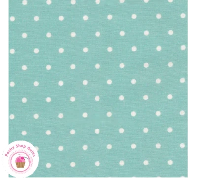Moda BAREFOOT ROSES TW05AQ Blue Polka Dots TANYA WHELAN Quilt Fabri SHABBY CHIC - Image 1 of 3