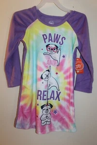NWT Wonder Nation Girl's Long Sleeve Nightgown "Paws and Relax" Puppy dogs - Picture 1 of 5