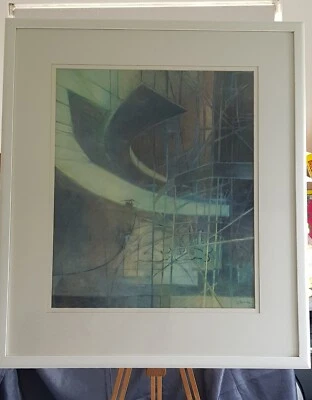 Abstract Watercolour Gouache Painting By Sarah Holliday Framed and Signed  - image 1 of 4