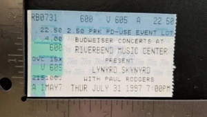 LYNYRD SKYNYRD / PAUL RODGERS - VINTAGE JULY 31, 1997 CONCERT TOUR TICKET STUB - Picture 1 of 1