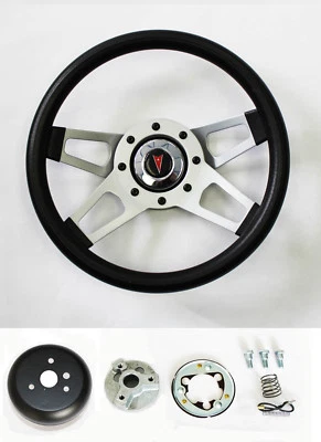 1969-1993 Pontiac GTO Firebird LeMans Grant Black 4 Spoke Steering Wheel 13 1/2" - Image 1 of 4