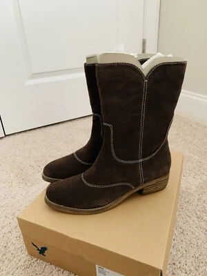 NUEVO EN CAJA Botas para mujer American Eagle Outfitters de gamuza en coñac talla 7 1/2 Foto 1 de 4