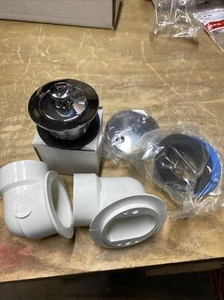 Schedule 40 PVC Bathtub Drain Waste Overflow Kit Chrome Drain Stopper GAR1330-G2 - Picture 1 of 4
