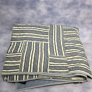 Chaps Ralph Lauren Montauk Studio Quilt Full/Queen Patchwork Stripe Blue Cotton - Picture 1 of 8