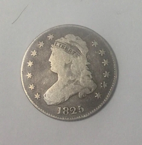 1825  Capped Bust  Quarter Dollar Pleasing Lower Grade Nice Original Look Cover