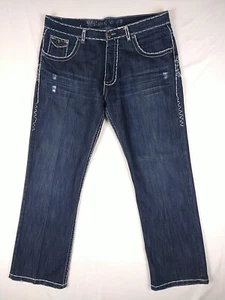 Pantalones de mezclilla vintage azul oscuro Royal Army (talla 40x34 para hombre) de diseñador para hombre moda raros - Imagen 1 de 10