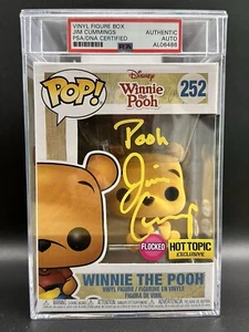 JIM CUMMINGS SIGNED WINNIE THE POOH FLOCKED FUNKO 252 HOT TOPIC DISNEY PSA ENCAP - Picture 1 of 2