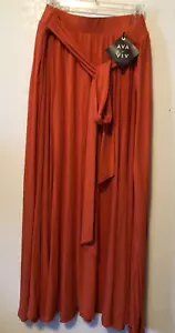 Neu mit Etikett Ava & Viv langer Maxirock orange zum Anziehen elastischer Taille Übergröße 1X fließend - Bild 1 von 6