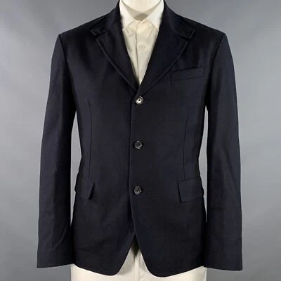 Abrigo Deportivo SALVATORE FERRAGAMO Talla 42 Azul Marino Sarga Lana Virgen Algodón Foto 1 de 4