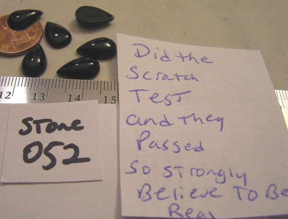 4 broches de reparación de joyas de cabina de piedra con parte trasera plana de 13x8 mm de ónix negro natural de colección Foto 1 de 1