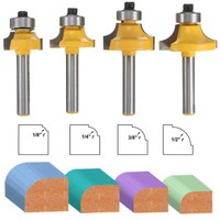 QWXZ Strong and sturdy 6Pcs 1/2 1/8 1/4 5/16 3/8 7/16 1/2 Shank Round Over Edging Router Bit Set Woodworking Tools Set Mechanical tools QWXZ Strong and sturdy 6Pcs 1/2 1/8 1/4 5/16 3/8 7/16 1/2 Shank Round Over Edging Router Bit Set Woodworking Tools Set Mechanical tools