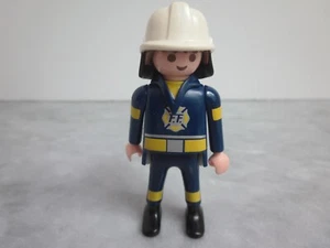 Playmobil Figure Fire Man Firefighter  - Blue Uniform - Helmet - City Life - Picture 1 of 5