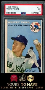 WHITEY FORD 1954 Topps #37 Whitey Ford PSA 5 HALL OF FAMER STUNNING CARD - Picture 1 of 2