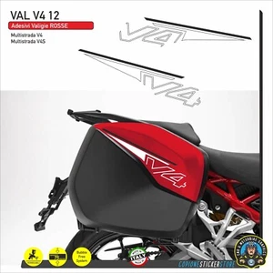 Kit Adesivi Valigie Red Ducati Multistrada V4 V4s White Black VAL V4 12 - Foto 1 di 1